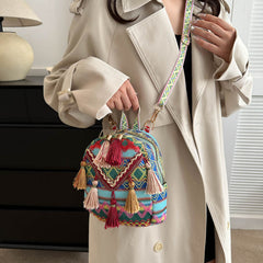 New Lightweight Womens Backpack With Ethnic-style Tassels