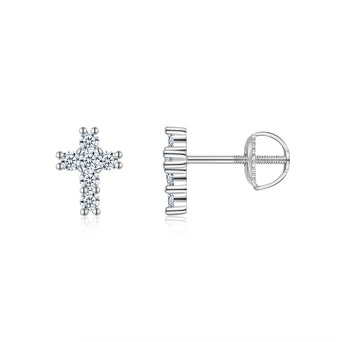A Luxurious And Fashionable Minimalist Jewelry Earring Set Featuring Top-quality Moissanite Stones, Made Of S925 Silver Electroplated With Platinum.