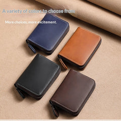 Slim Leather Men's Wallet Large Capacity Multi-Card Organizer Ultra-Thin