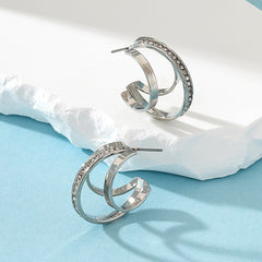 Retro-Ohrringe aus Metall im französischen Stil für Damen