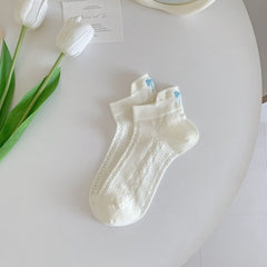 6pairs Butterfly Knot Socks Children's Socks Summer Thin Ballet Style, Mid Tube Socks, Embroidered Socks, Summer