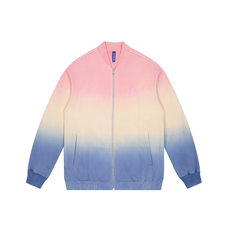 Sweater Hanging Dyed Loose Zipper Coat