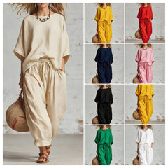 Women's Solid Color Loose Casual Set