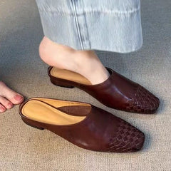 Retro Woven Closed-toe Half Slippers Women's