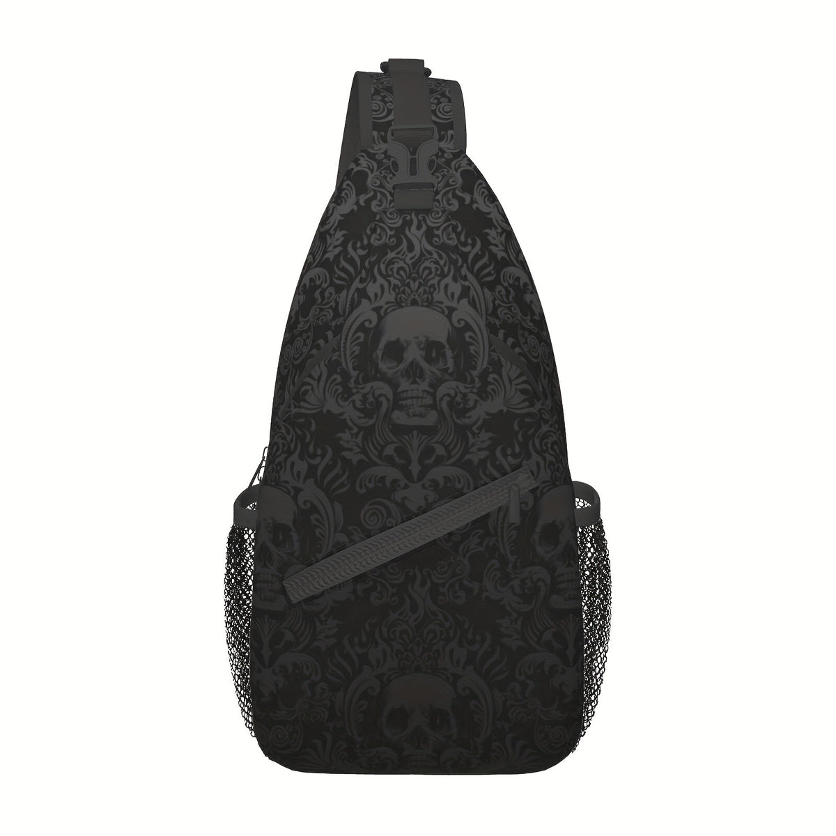 Skull Pattern Crossbody Bag Sporty And Casual For Men