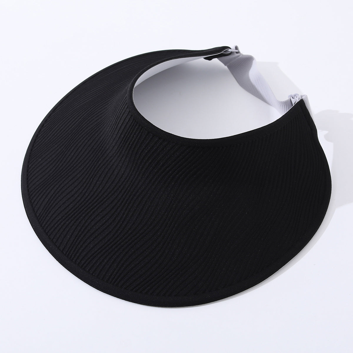 Simple Open-top Wave-pattern Indentation Adjustable Wide-brim Sun Hat For Summer Outdoor Activities, Breathable Open-top Hat