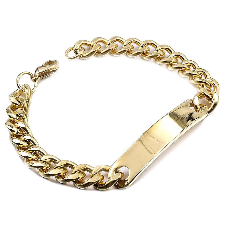 Stainless Steel ID Bracelet for Women Men 2025 Jewellery Fashion Chain Cuff,4 Colors, Wholesale Items,Wb001