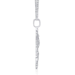 A Luxurious And Fashionable Minimalist Jewelry Pendant Necklace Featuring Top-quality Moissanite, Made Of S925 Silver Electroplated With Platinum.