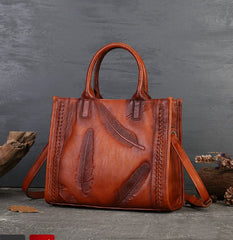 Vintage Small Square Bag For Women Made Of Full-Grain Cowhide Leather