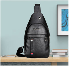Outdoor Bag PU Backpack Chest Crossbody Men