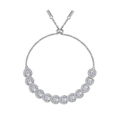 A Luxurious And Fashionable Minimalist Jewelry Bracelet Featuring Top-quality Moissanite, Made Of S925 Silver Electroplated With Platinum.