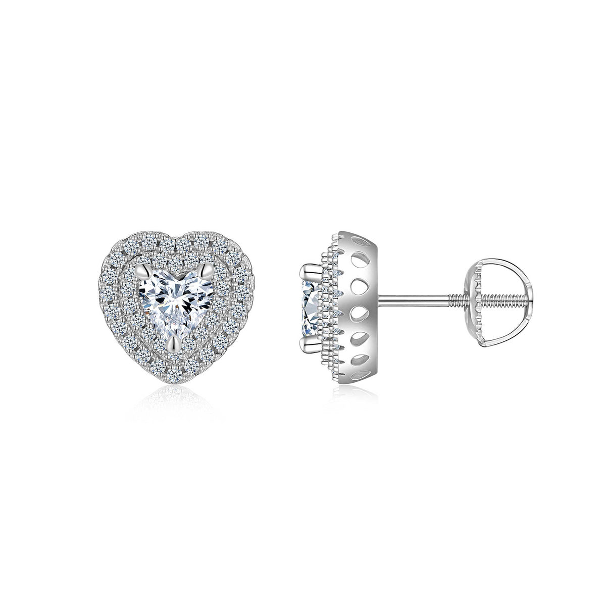 A Luxurious And Fashionable Minimalist Jewelry Earring Set Featuring Top-quality Moissanite Stones, Made Of S925 Silver Electroplated With Platinum.