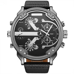 Bold Dual-Time Black Outdoor Sports Watch