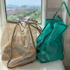 Transparent Mesh One-shoulder Bag Fashionable Lightweight And High-capacity