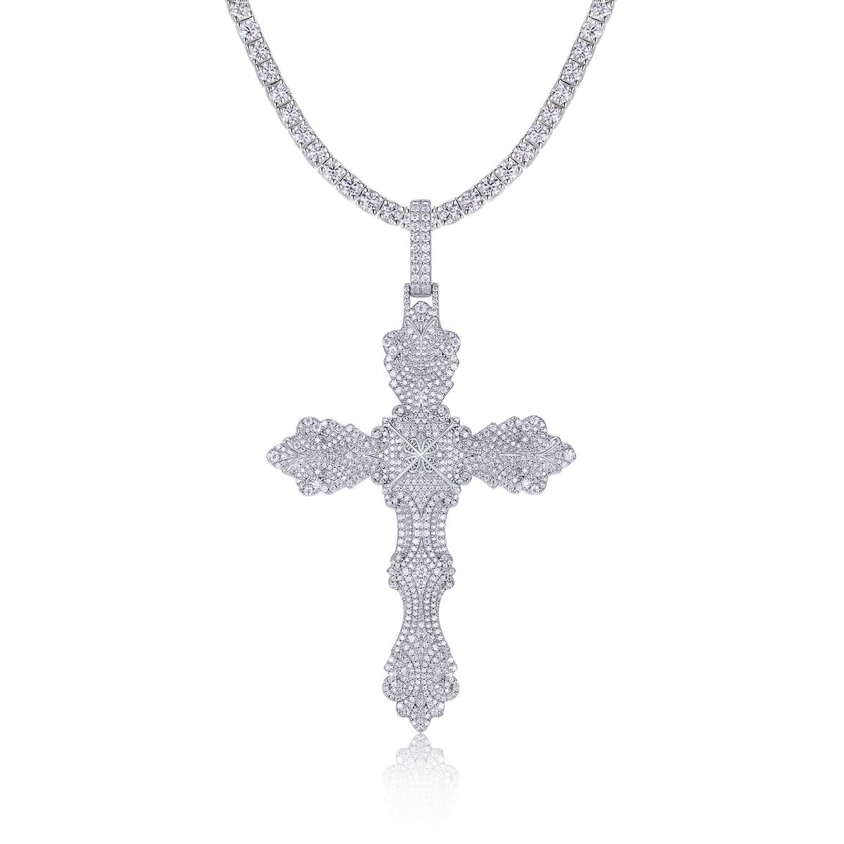 A Luxurious And Fashionable Minimalist Jewelry Pendant Necklace Featuring Top-quality Moissanite, Made Of S925 Silver Electroplated With Platinum.