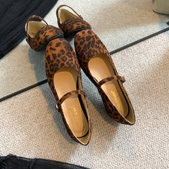 French-style Square-toe Mary Jane Shoes With A Hidden Heel