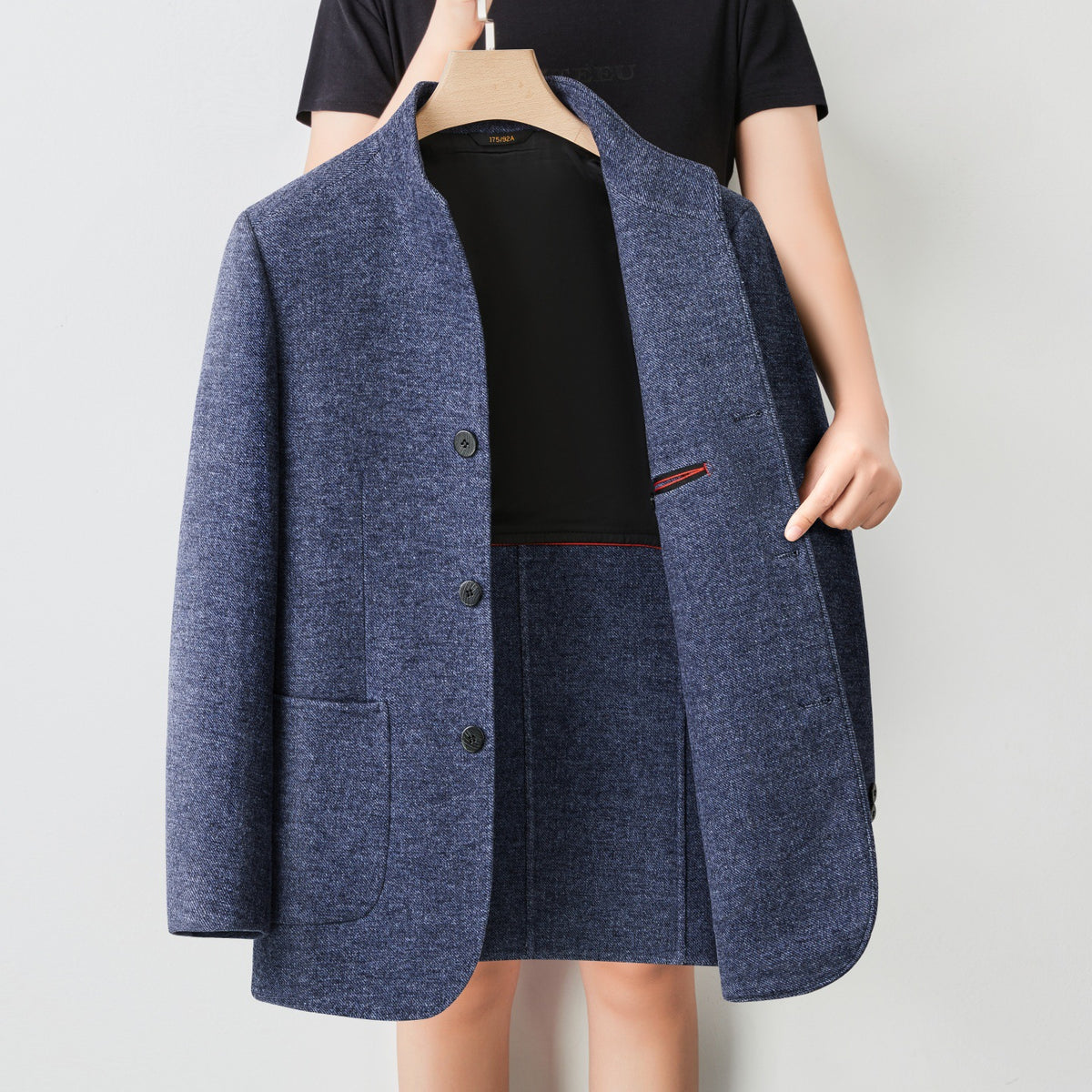Men's Chinese-style Mandarin-collar Loose Wool Coat