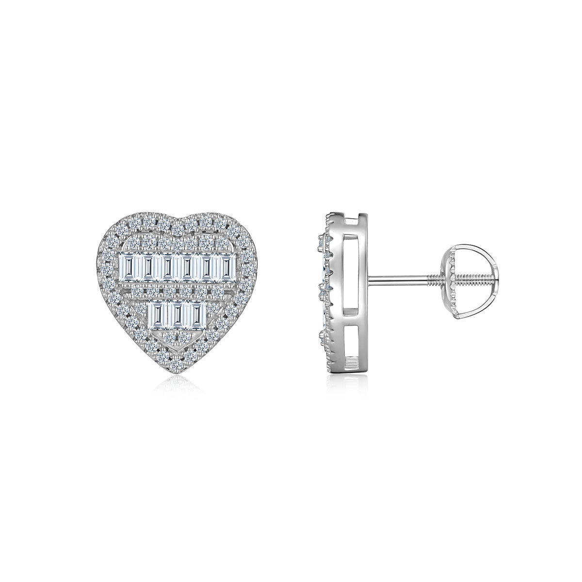A Luxurious And Fashionable Minimalist Jewelry Earring Set Featuring Top-quality Moissanite Stones, Made Of S925 Silver Electroplated With Platinum.