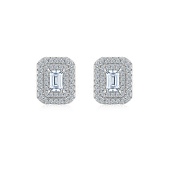 A Luxurious And Fashionable Minimalist Jewelry Earring Set Featuring Top-quality Moissanite Stones, Made Of S925 Silver Electroplated With Platinum.