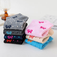 7pairs Socks Women's New Short Socks Korean Bow Low Top Boat Socks Cute Summer Thin Breathable Boat Socks