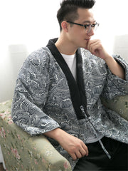 Japanese Men's Winter Kimono Cotton Jackets Warm Cotton Kimono Coat Indoor Outdoor Kimono Coat Traditional Japanese Kimono For Men Lightweight & Warm Kimono