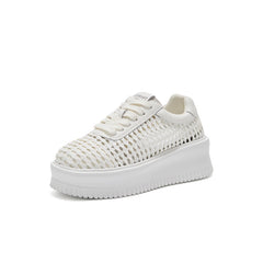 Womens Fashionable Casual Hollow-Weave Shoes With Thick Soles