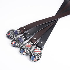 Fashion Cowhide Personality Popular Fashion Flag Belt