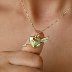 Heart-shaped Fashionable Delicate Clavicle-length Pendant Necklace
