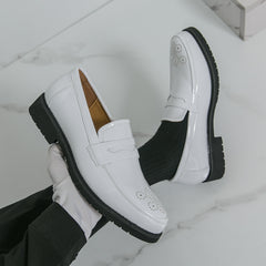 Autumn Men's Glossy Carved Leather Shoes