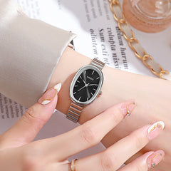 Girls Watch With A Bamboo-link Strap And An Oval Small Dial