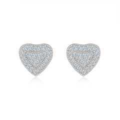 A Luxurious And Fashionable Minimalist Jewelry Earring Set Featuring Top-quality Moissanite Stones, Made Of S925 Silver Electroplated With Platinum.