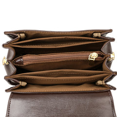 Retro Commuter PU Soft Leather Multi-Compartment Versatile Casual Crossbody Bag