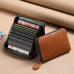 Slim Leather Men's Wallet Large Capacity Multi-Card Organizer Ultra-Thin