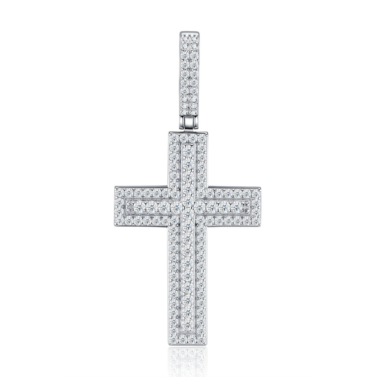 A Luxurious And Fashionable Minimalist Jewelry Pendant Necklace Set With Top-quality Moissanite, Made Of S925 Silver Electroplated With Platinum.