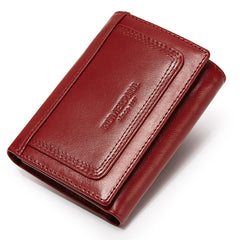 Multi-slot Men's Zipper Bag Genuine Leather Multi-color Coin Purse