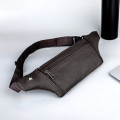 Genuine Leather Sports Waist Pack For Men, Invisible Running Pack