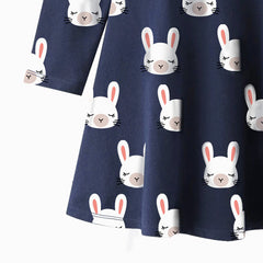 Children's Clothing Autumn New Children's Skirt Long-sleeved Printing Girls POLO Skirt