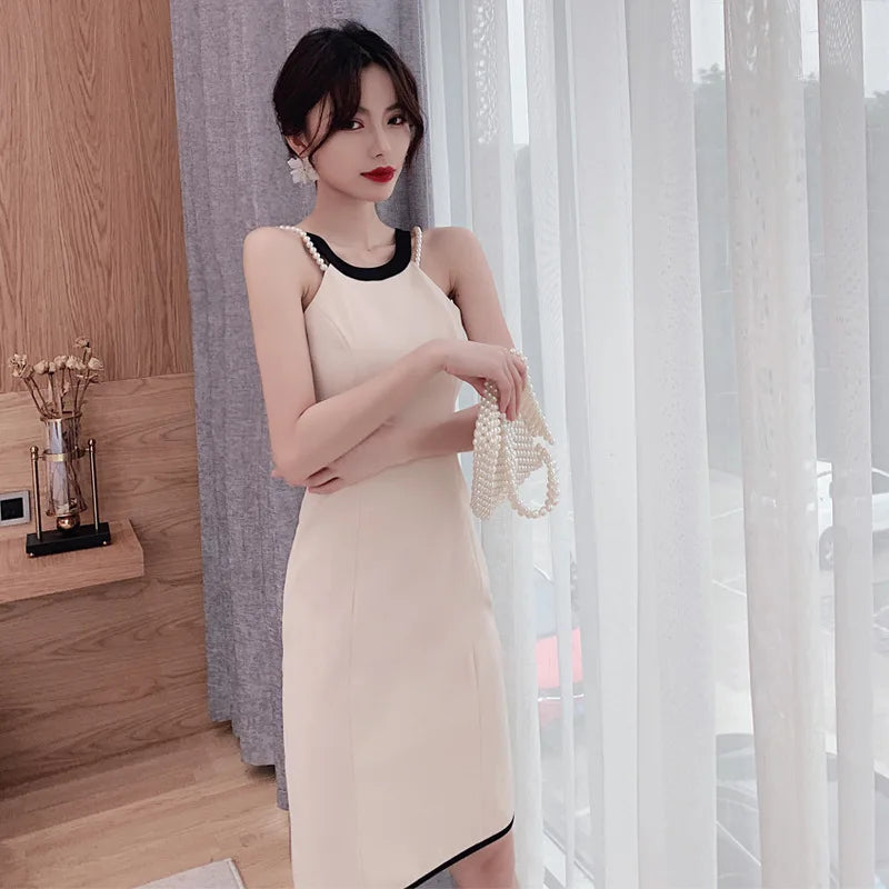 Sexy Backless Evening Dress Temperament Slim Banquet Dress Elegant Spaghetti Strap Party Dress Sheath Prom Dress Oversize 3XL