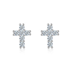 A Luxurious And Fashionable Minimalist Jewelry Earring Set Featuring Top-quality Moissanite Stones, Made Of S925 Silver Electroplated With Platinum.