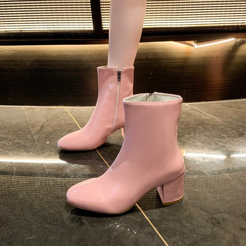 Women's Fashion Plus-Size Pointed-Toe High-Heel Ankle Boots