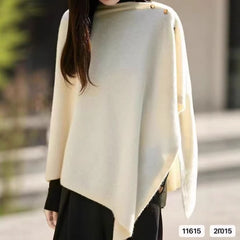 Women's Casual Loose Solid-Colored Knitted Cape Scarf