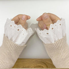 Sweater Sweater With Fake Sleeves, Cotton Sleeves, Women's Lace Cuffs, White Lace Shirt Sleeves