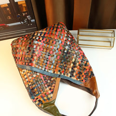 Fashionable Wide-Shoulder-Strap Vintage Leather Women's