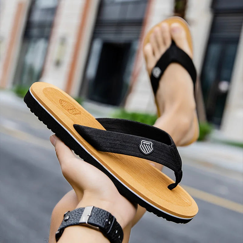 Fashion Slippers for Men Flip Flops Flat Sandals Summer Non-Slip Beach Slides Men Slippers Indoor House Shoes Man Male Slipper