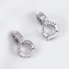 2pcs Rhinestone Inlaid Copper Round Universal Clasps DIY Bracelet Necklace Connector Multi-functional Jewelry Findings Materials
