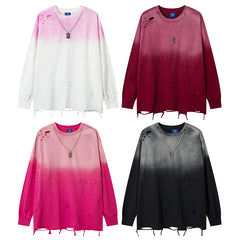 Tie-dye Gradient Long-Sleeve T-Shirt For Men