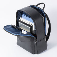 Full-grain Leather Backpack With Large Capacity For Laptops