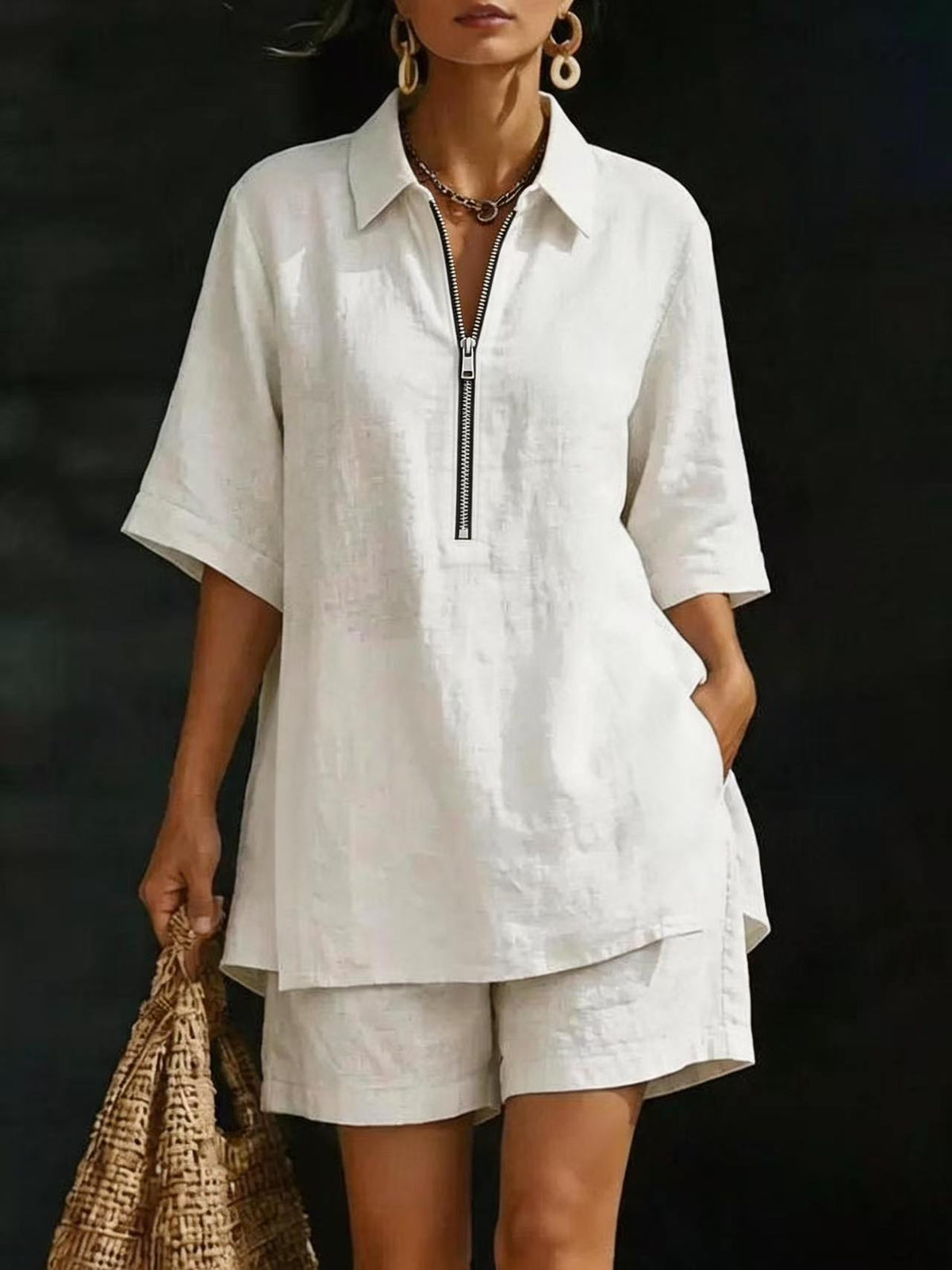 Women's Top Short-Sleeve Shirt Set