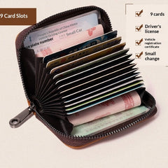 Slim Leather Men's Wallet Large Capacity Multi-Card Organizer Ultra-Thin