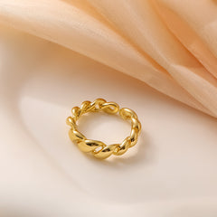 Open-ended Spring-wound Line Ring For Women